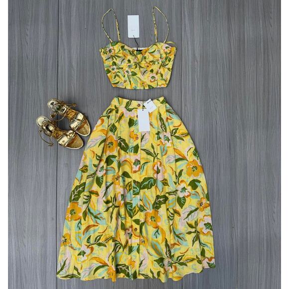 RARE!!! ZARA Co-Ord Set Floral Print Crop Top and Midi Skirt NWT - Picture 16 of 16